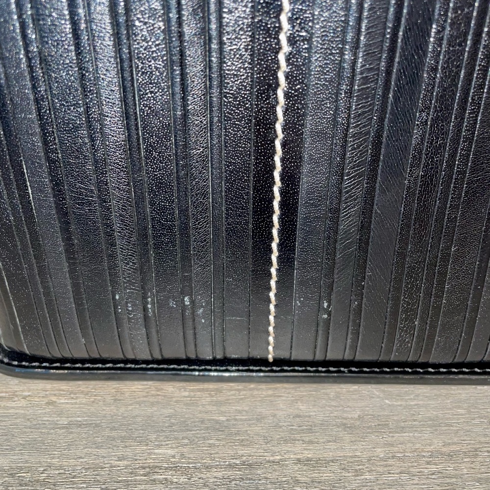 CEM Black Leather Satchel with Detachable Shoulder Strap - Picture 3 of 9